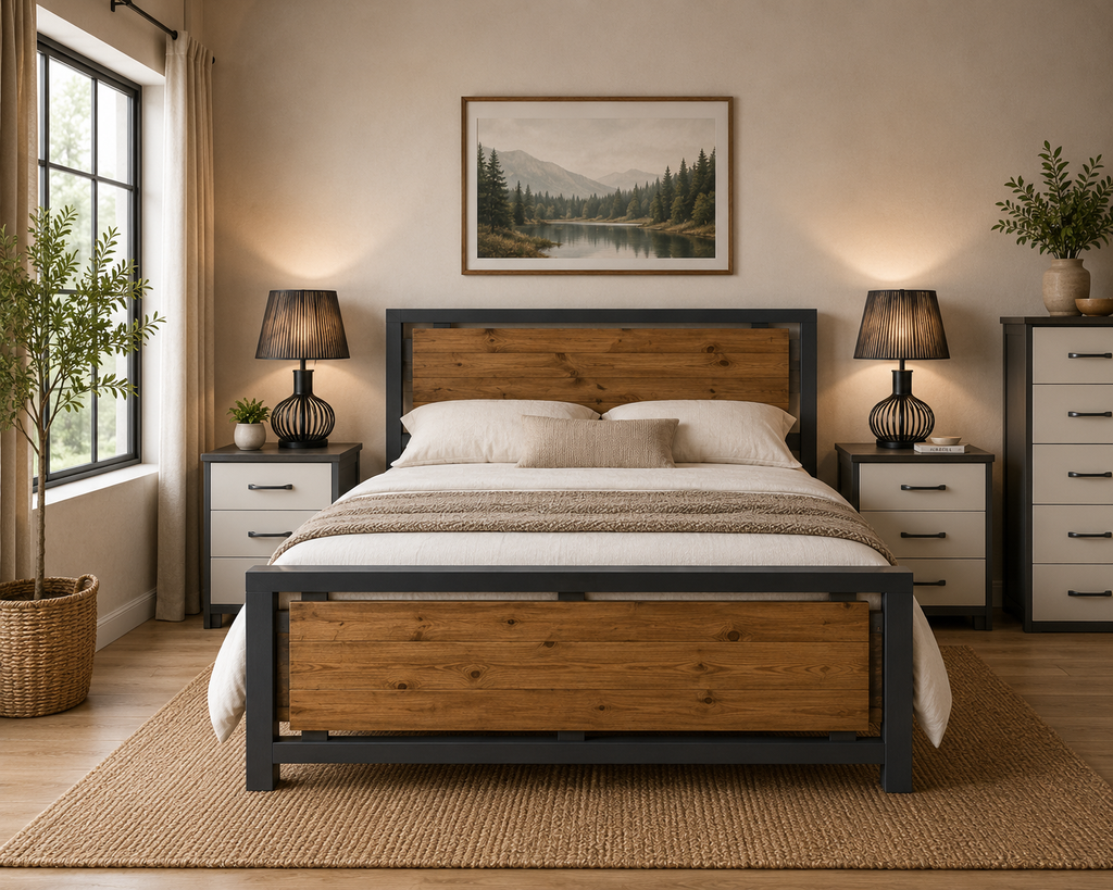 Roma painted/ Stained Pine Bed