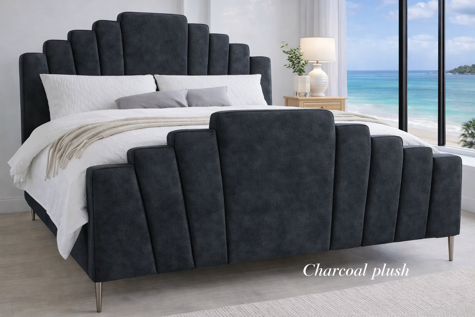 Charcoal Plush Inya Bed