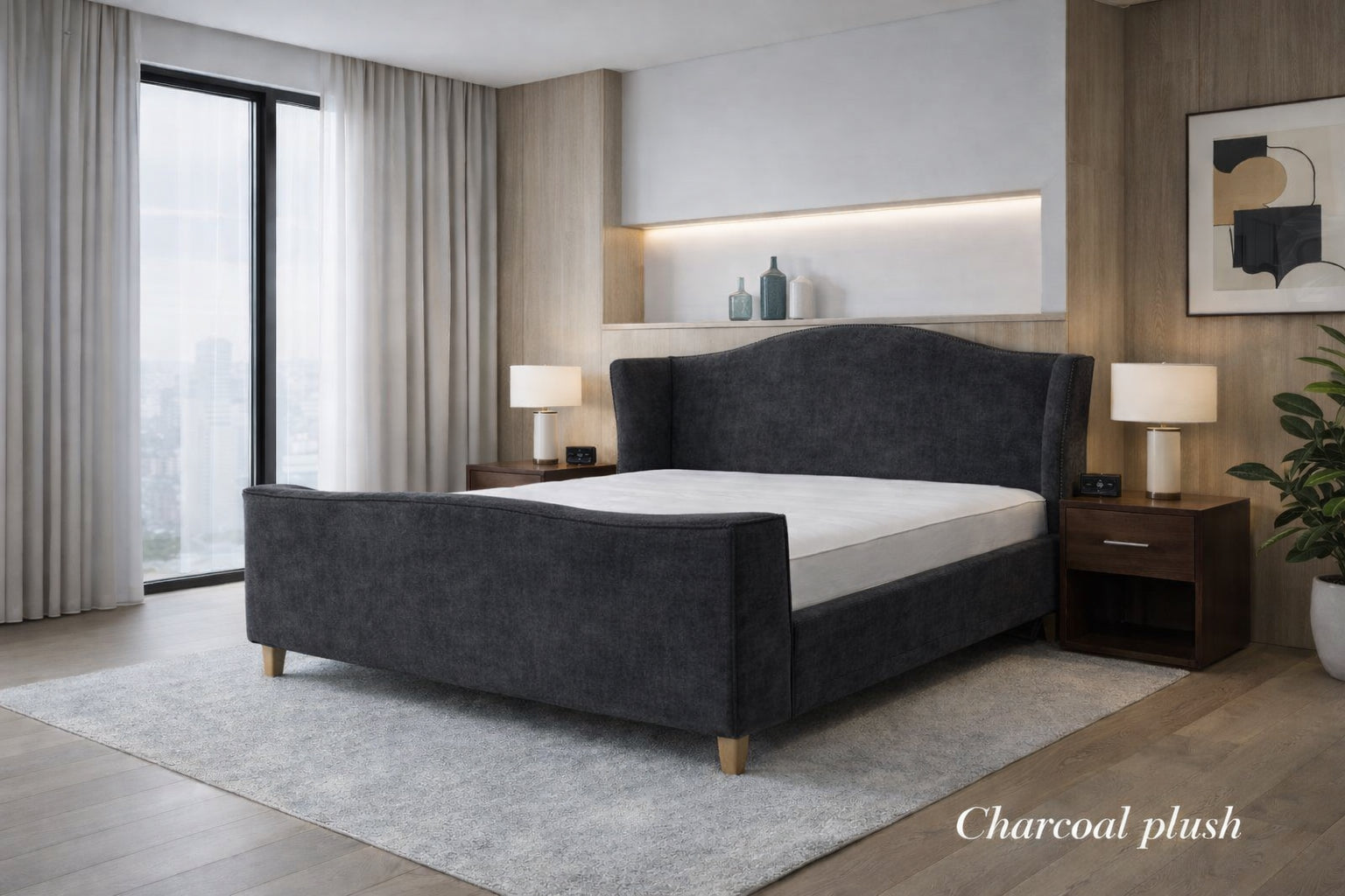 Charcoal Plush Royale Bed