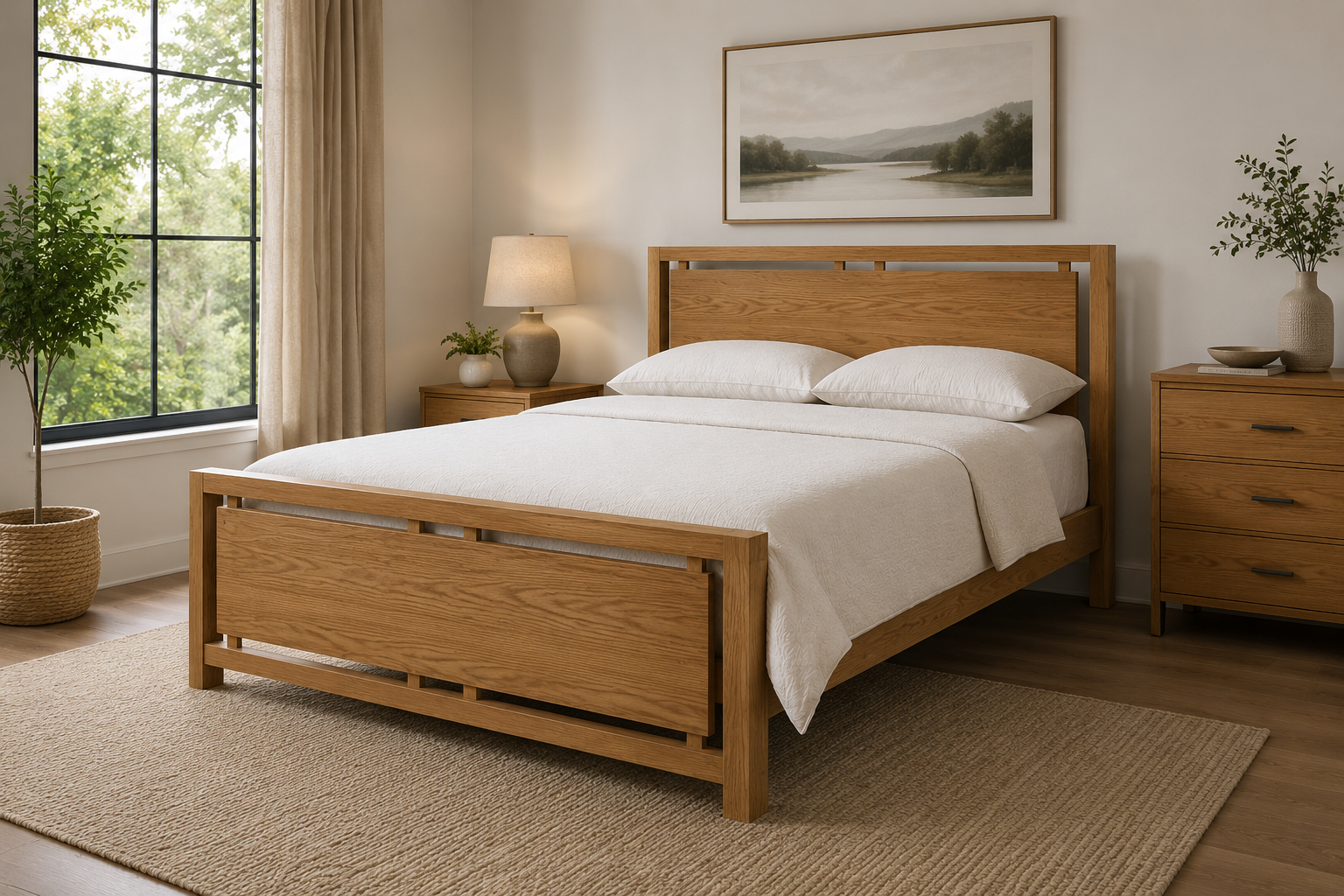 Caen Oak Bed
