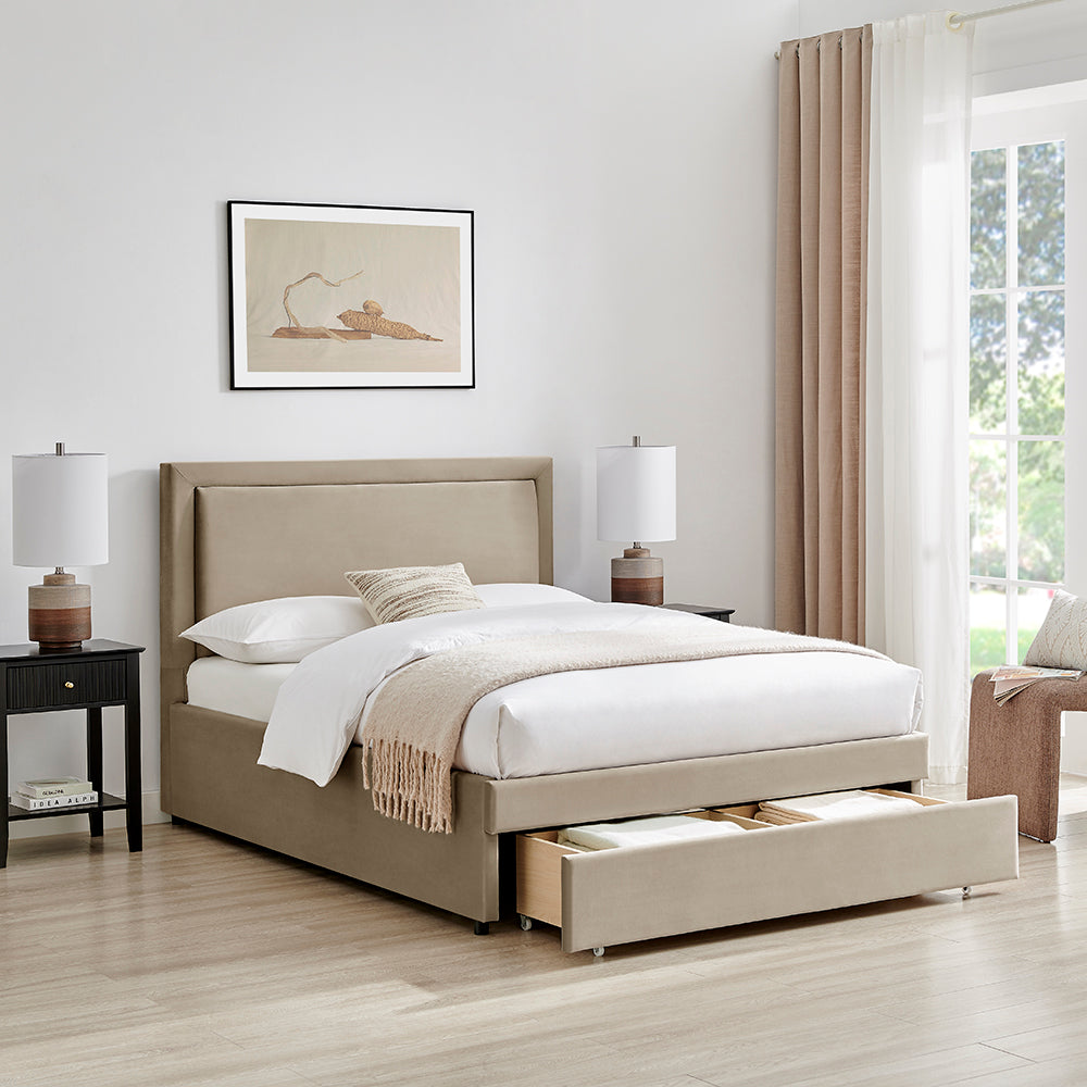 Paris Drawer Bed Taupe