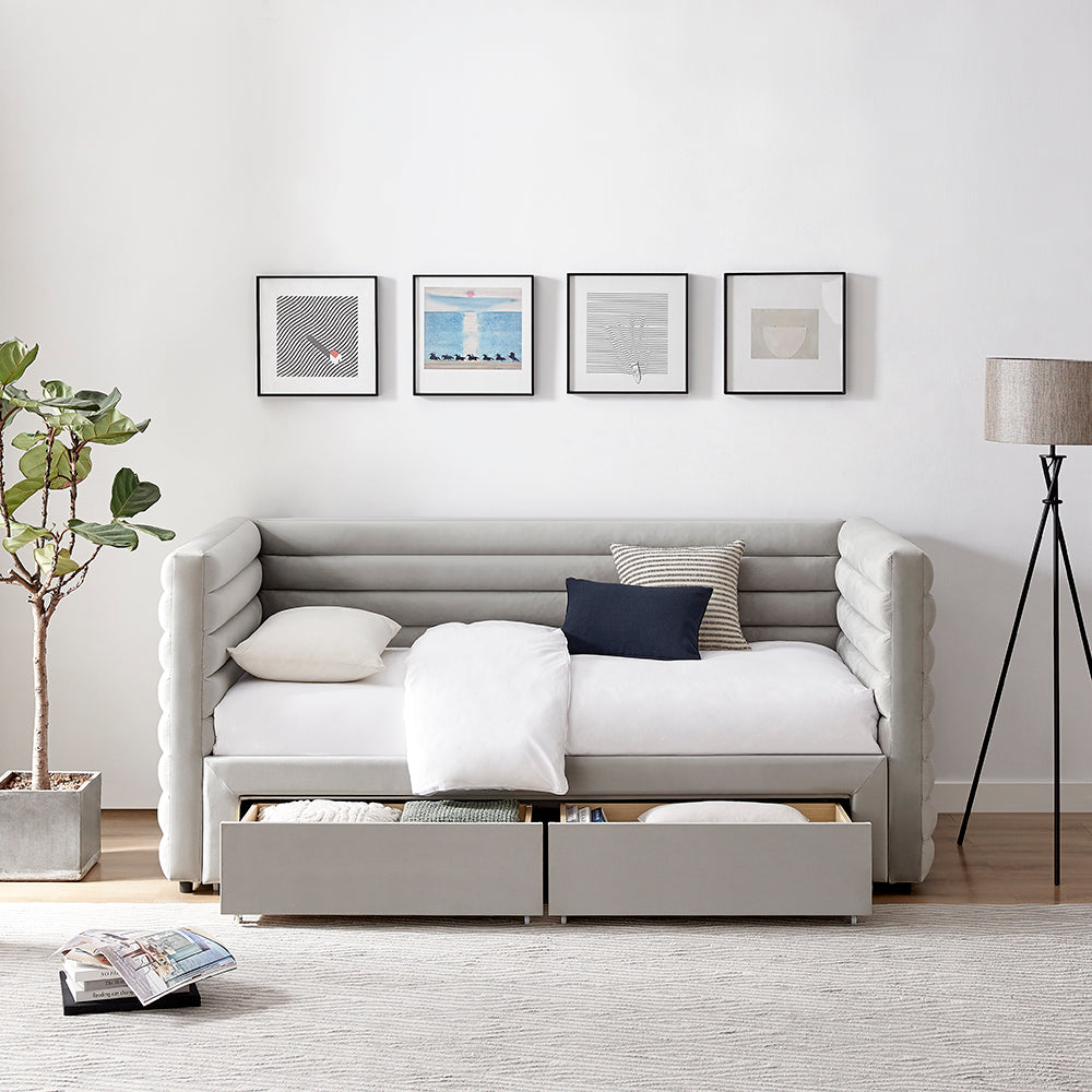Meaux Daybed with Drawers Grey
