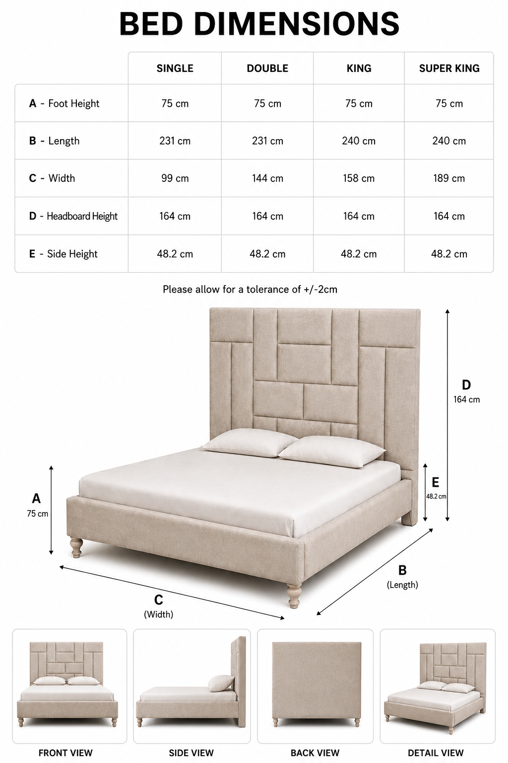 100% Organic Tower Hemp Bed