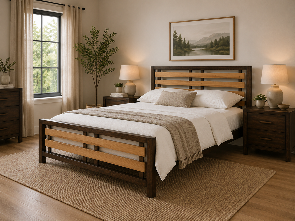 Bordeaux Toned Oak Bed