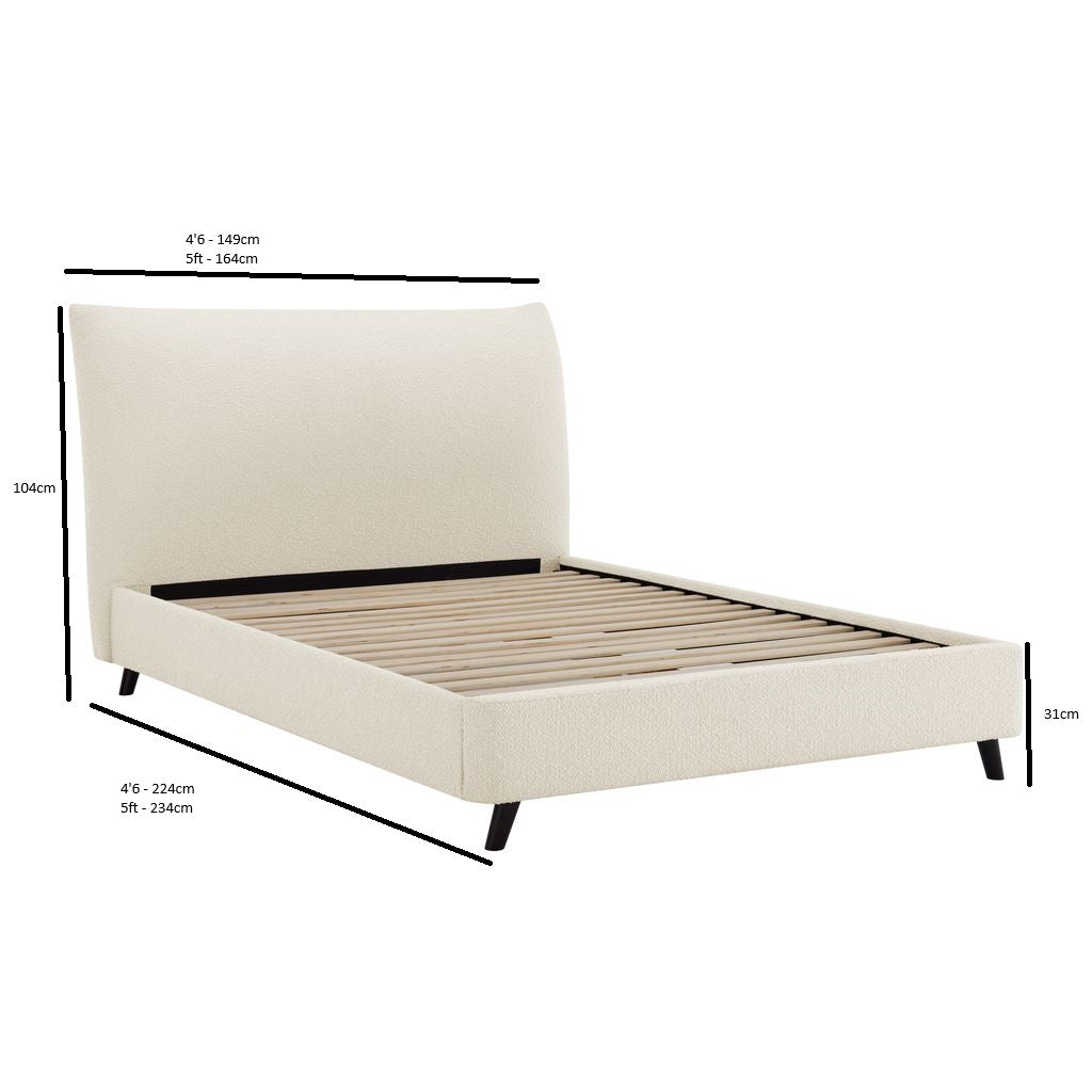 Rouen Pillow Bed Ivory Boucle