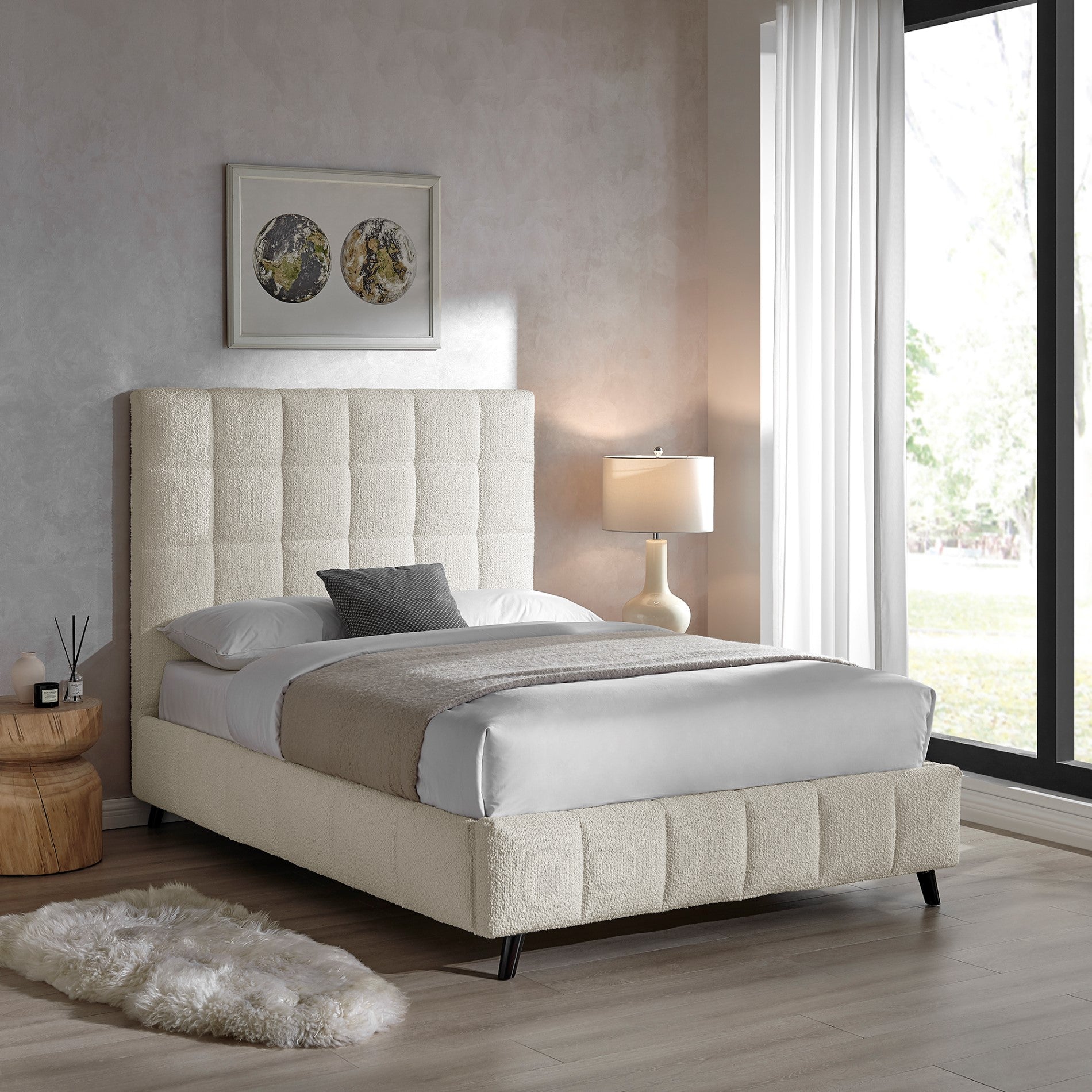 Strasbourg Square Ivory Boucle