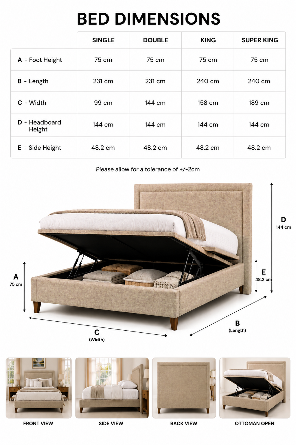 100% Organic Piped Hemp Bed