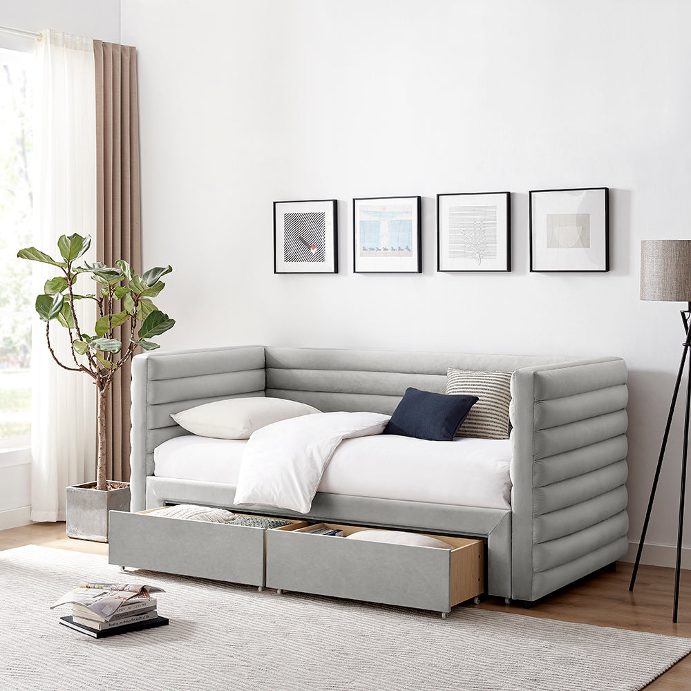 Meaux Daybed with Drawers Grey