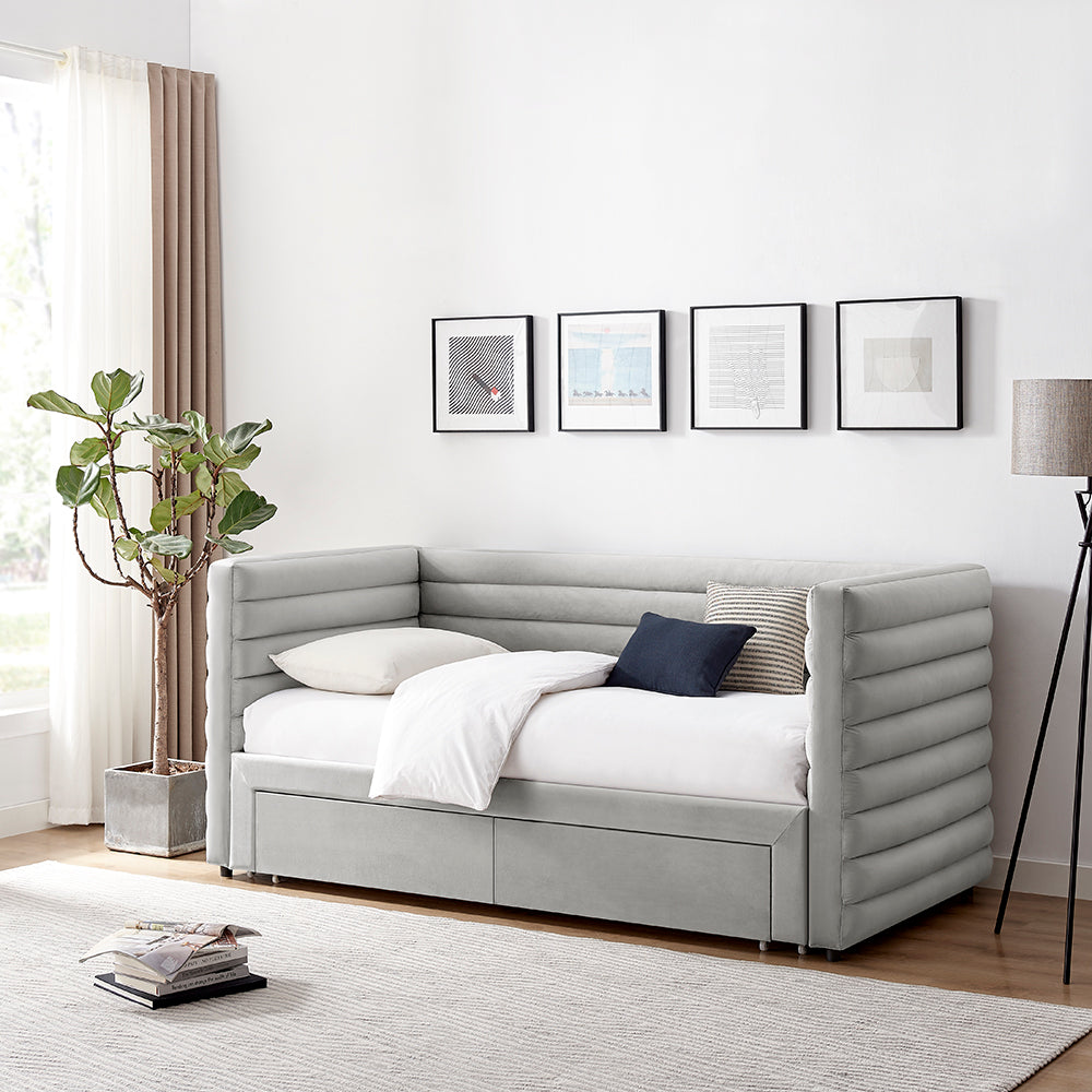 Meaux Daybed with Drawers Grey