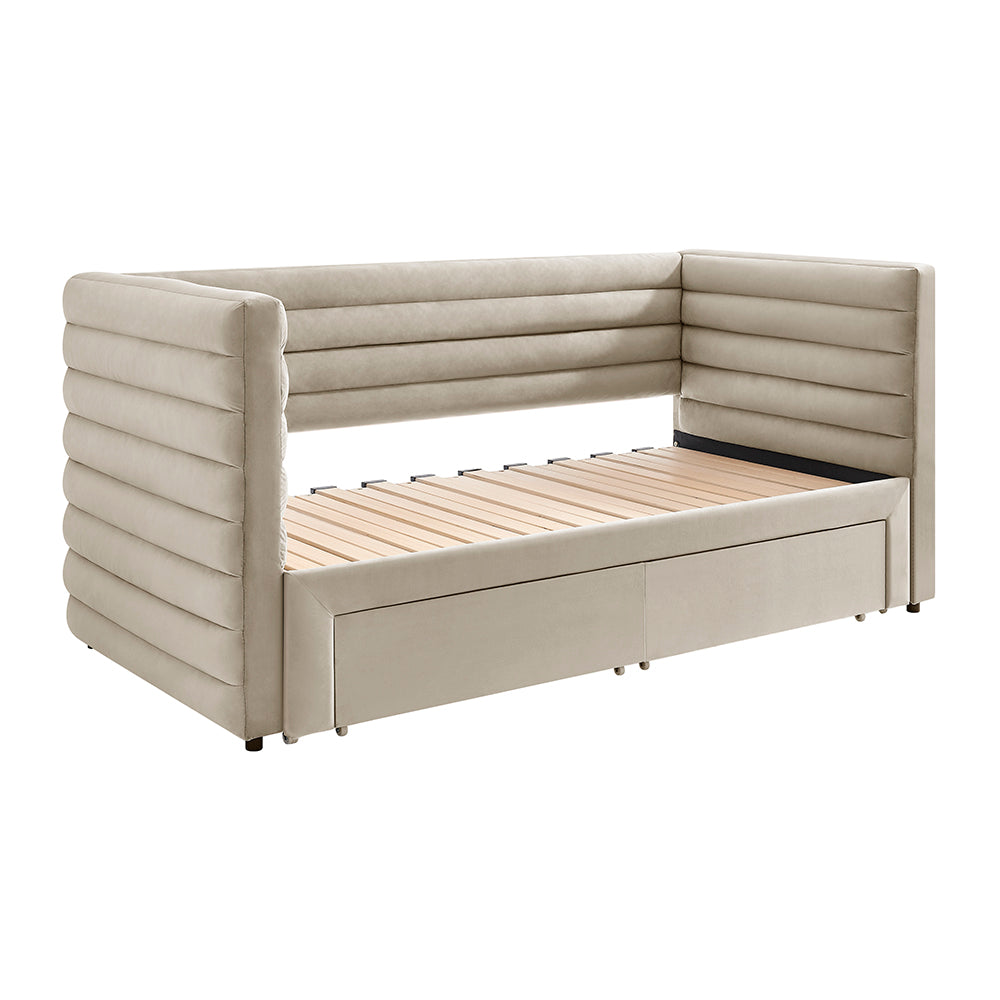 Grasse Daybed with Drawers Taupe