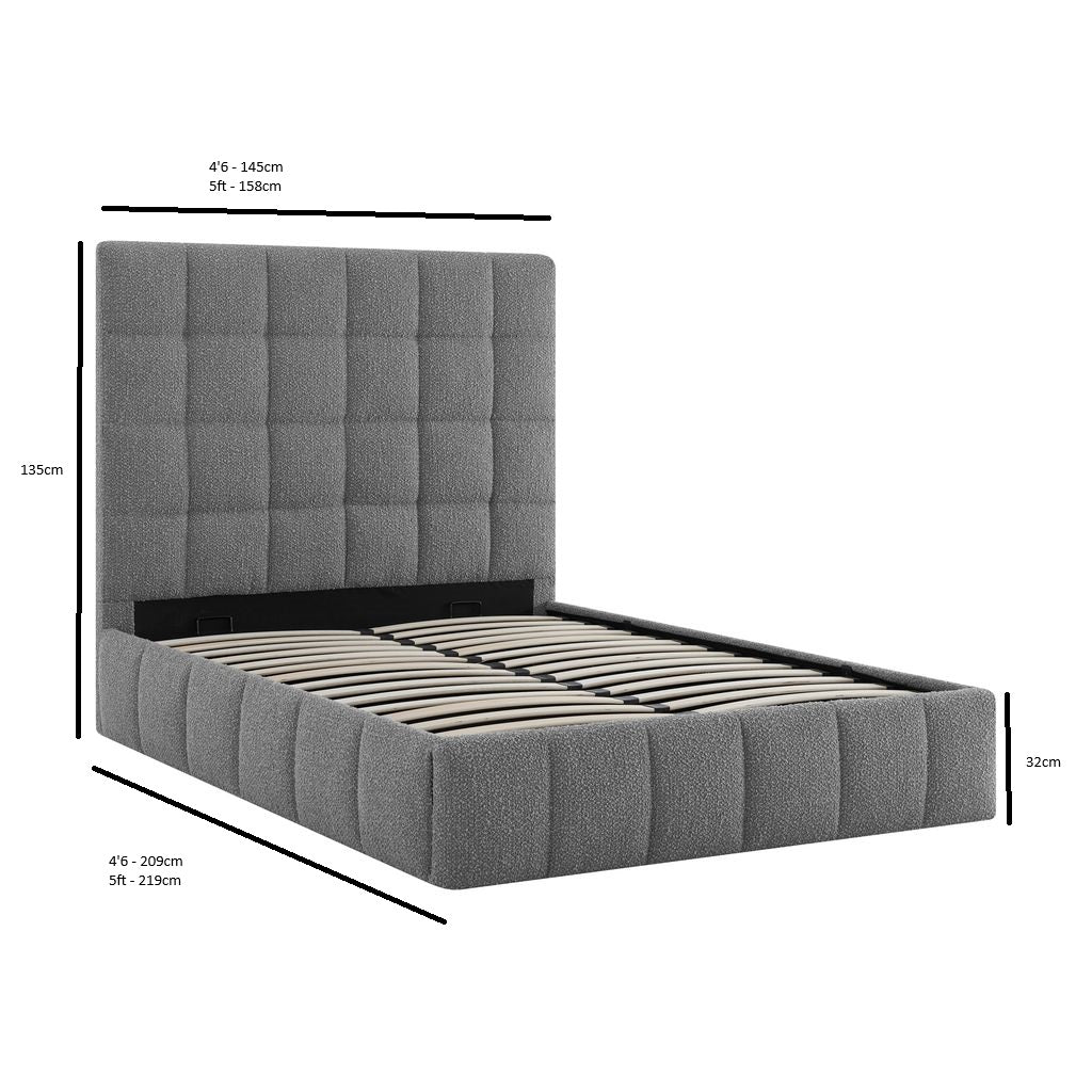 Montpellier Square Dove Grey Boucle Storage
