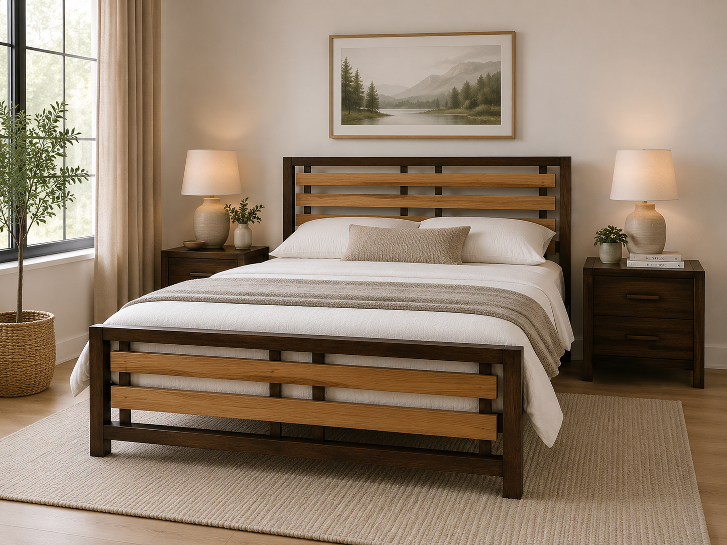 Bordeaux Toned Oak Bed