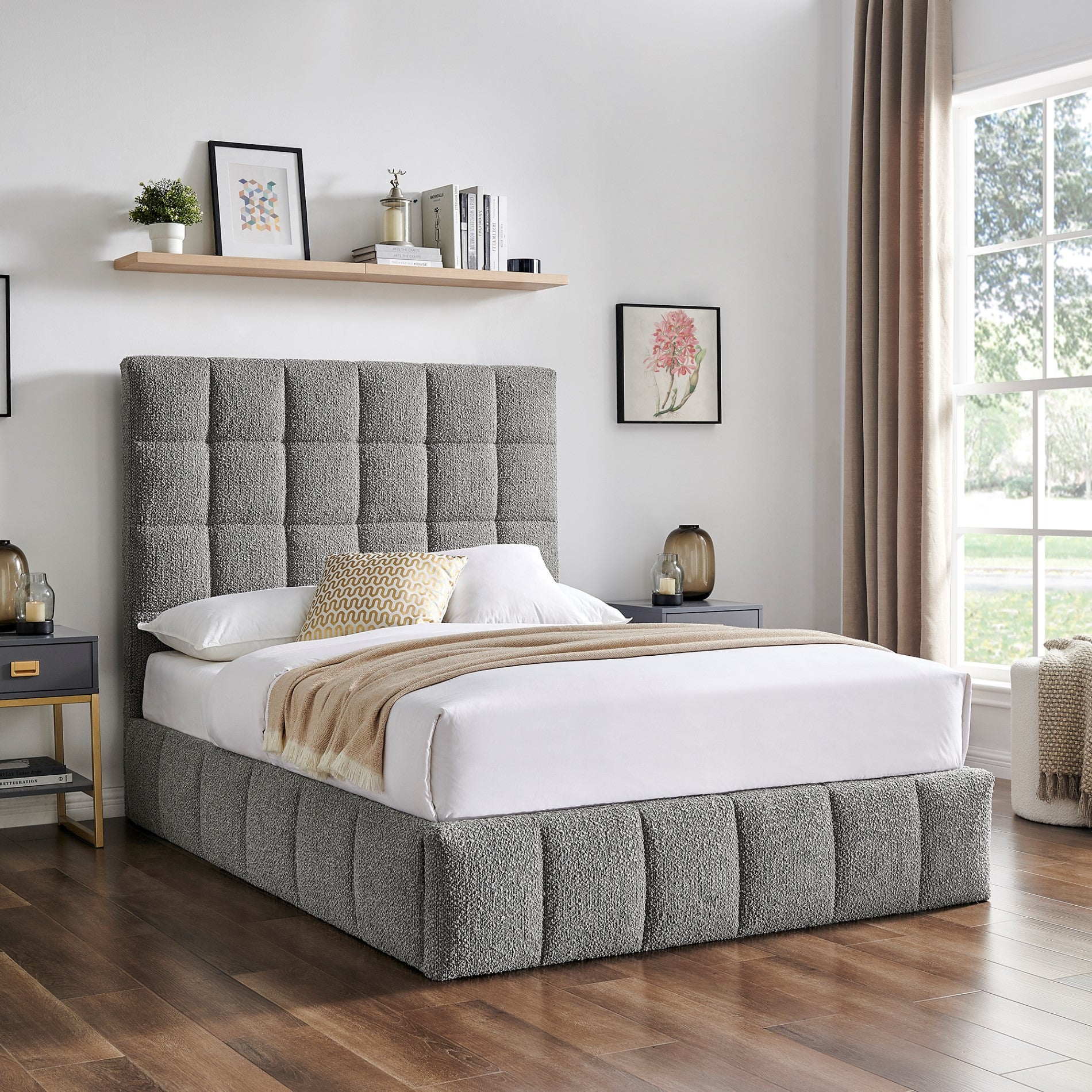 Montpellier Square Dove Grey Boucle Storage