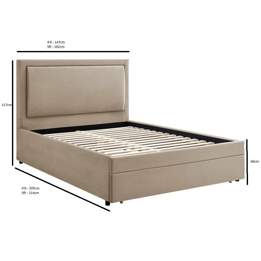 Paris Drawer Bed Taupe