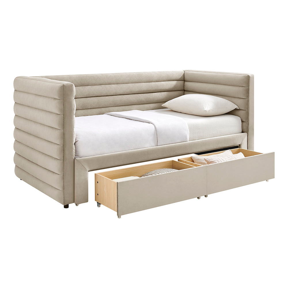 Grasse Daybed with Drawers Taupe